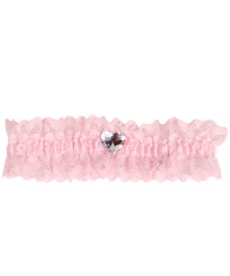 Roze kousenband met kant strass Kousenband